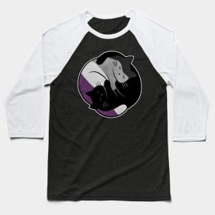 Asexual Eternal Yin Yang Cat Baseball T-Shirt